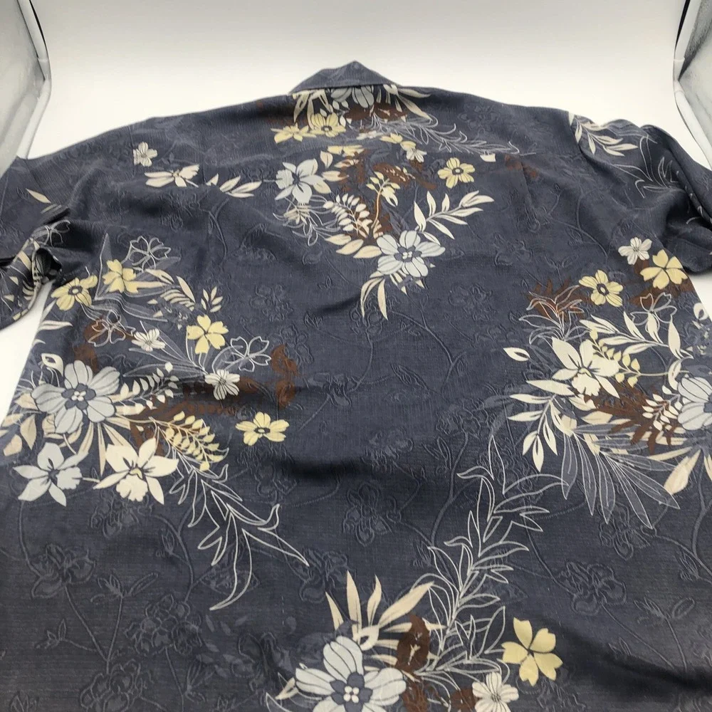 Tommy Bahama Silk Shirt Men's XXL‎ Floral Palm Hawaiian Tropical Short Sleeve
